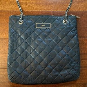 DKNY Black Quilted Leather Shoulder Bag